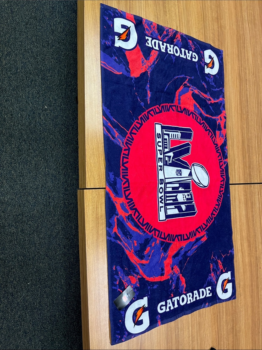 NFL Navy and Red Super Bowl  LVIII Sideline Towel with Gatorade Logos